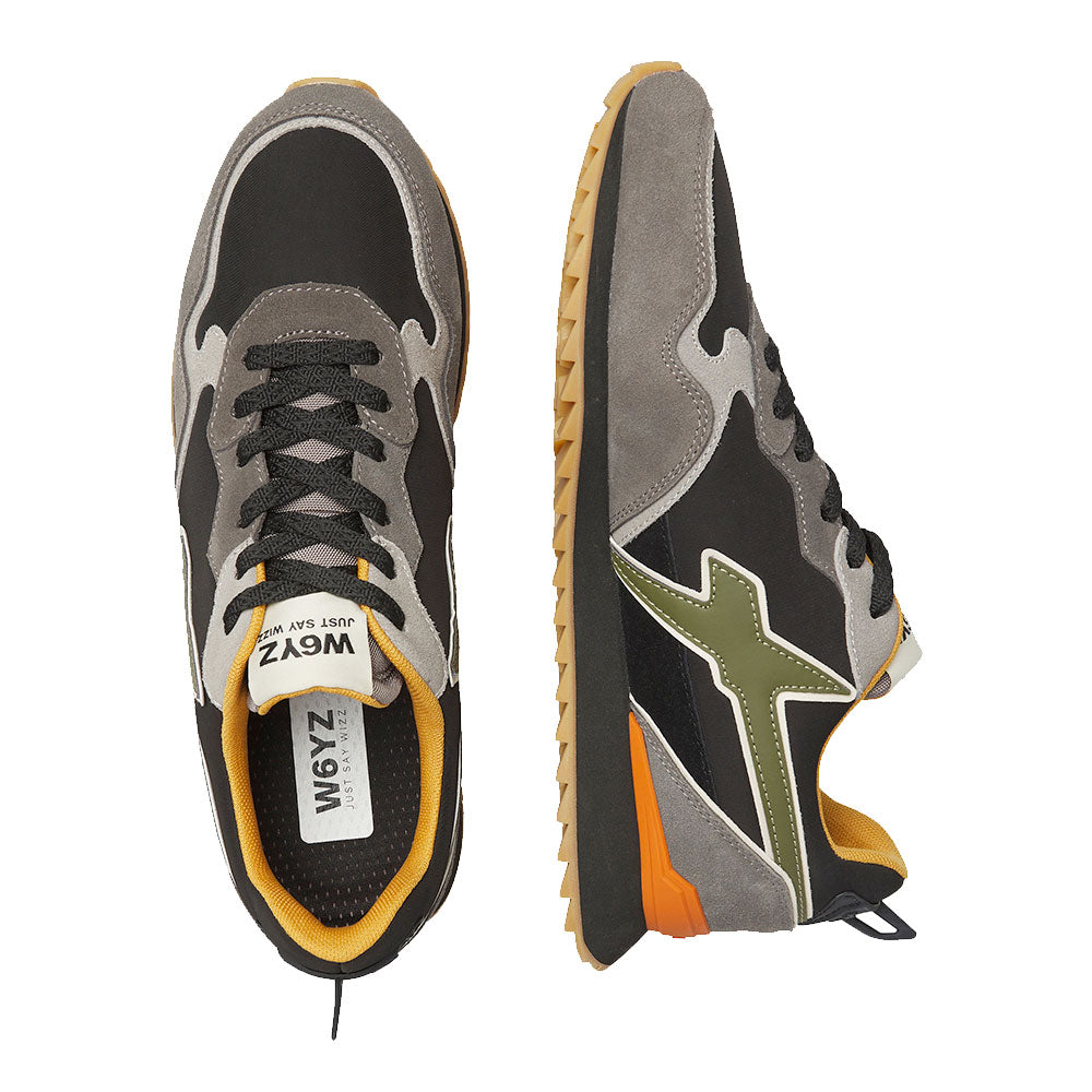 Sneakers Uomo W6YZ Jet-M. in Tessuto e Suede colore Antracite Black e Militare