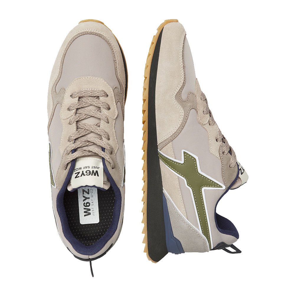 Sneakers Uomo W6YZ Jet-M. in Tessuto Tecnico e Suede colore Taupe Militare Mud
