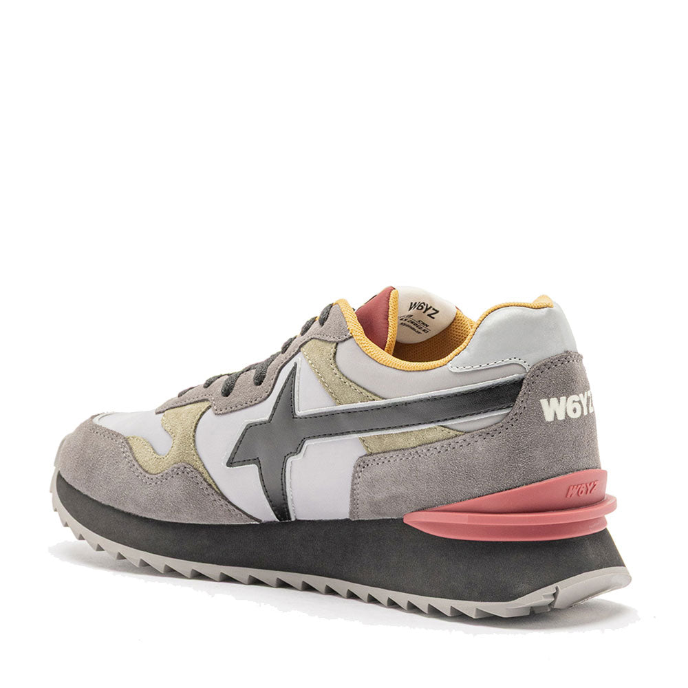 Sneakers Uomo W6YZ Yak-M. in Suede e Tessuto Tecnico Antracite Grey Militare