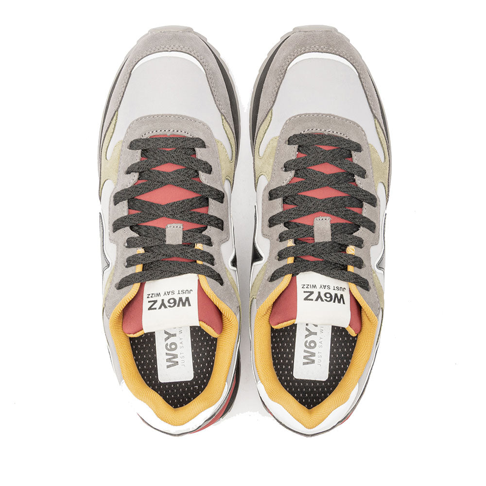 Sneakers Uomo W6YZ Yak-M. in Suede e Tessuto Tecnico Antracite Grey Militare