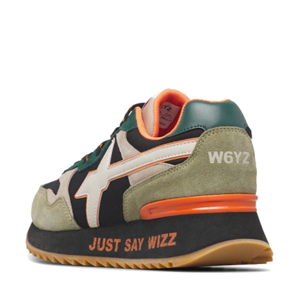 Sneakers Uomo W6YZ Yak-M. in Suede e Tessuto Militare Black Taupe