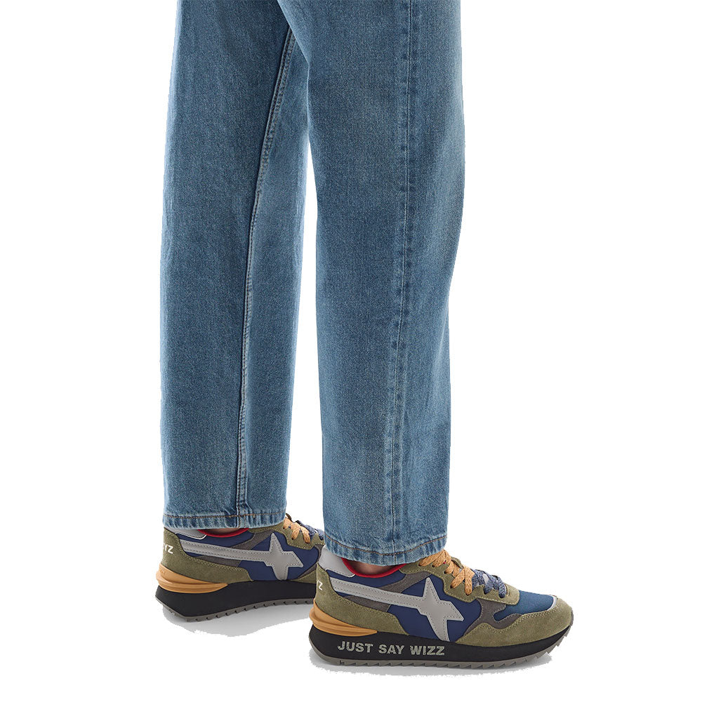 Sneakers Uomo W6YZ Yak-M. in Suede e Tessuto Tecnico Militare Navy Grey