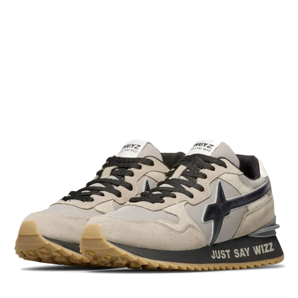 Sneakers Uomo W6YZ Yak-M. in Suede e Tessuto Taupe Black Beige