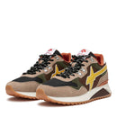 Scarpe Uomo W6YZ Sneakers Yak-M. in Tessuto Tecnico e Suede colore Taupe Testa Moro e Giallo