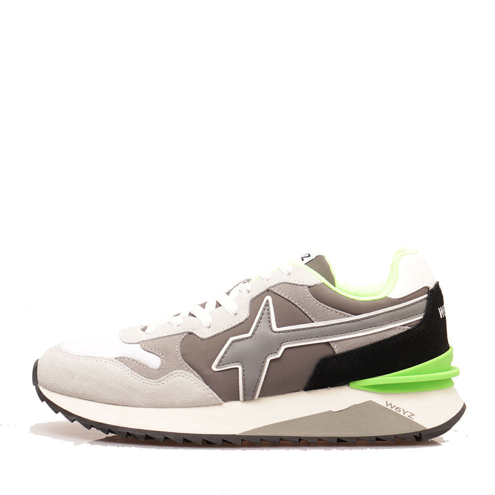 Scarpe Uomo W6YZ Sneakers Yak-M. in Tessuto Tecnico e Suede White Grey Anthracite