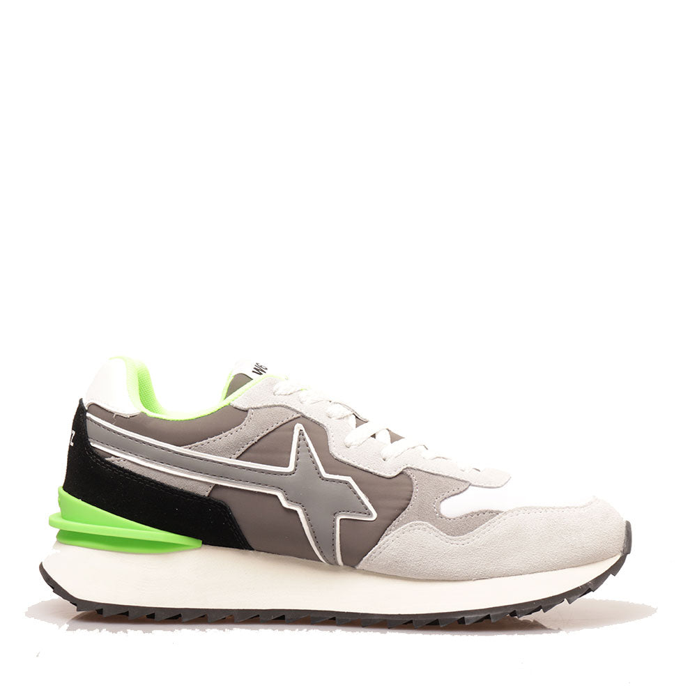 Scarpe Uomo W6YZ Sneakers Yak-M. in Tessuto Tecnico e Suede White Grey Anthracite