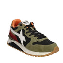 Scarpe Uomo W6YZ Sneakers Yak-M. in Suede e Tessuto Tecnico colore Militare Black Granata