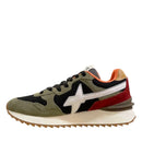 Scarpe Uomo W6YZ Sneakers Yak-M. in Suede e Tessuto Tecnico colore Militare Black Granata