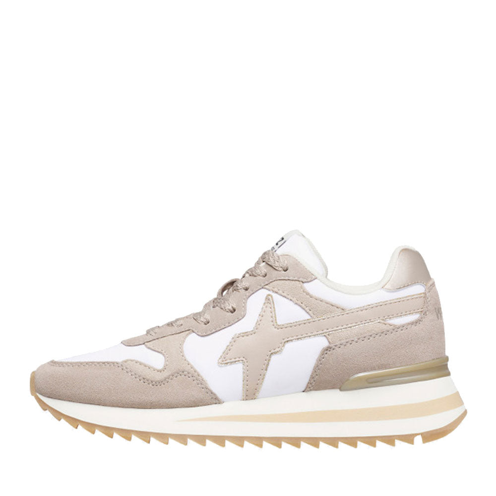 Sneakers Donna W6YZ Yak-W. in Tessuto Tecnico e Suede colore Taupe White Beige