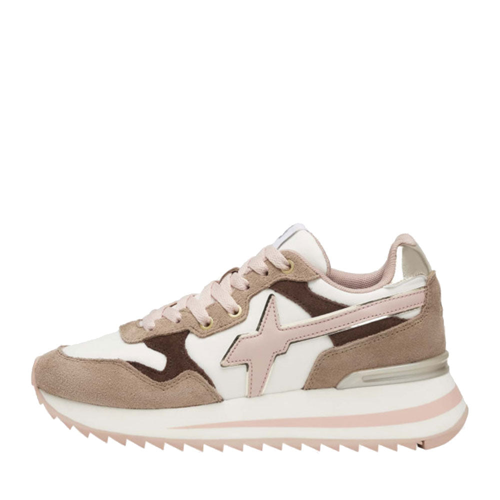 Sneakers Donna W6YZ Yak-W. in Tessuto Tecnico e Suede colore Taupe Bone Cipria