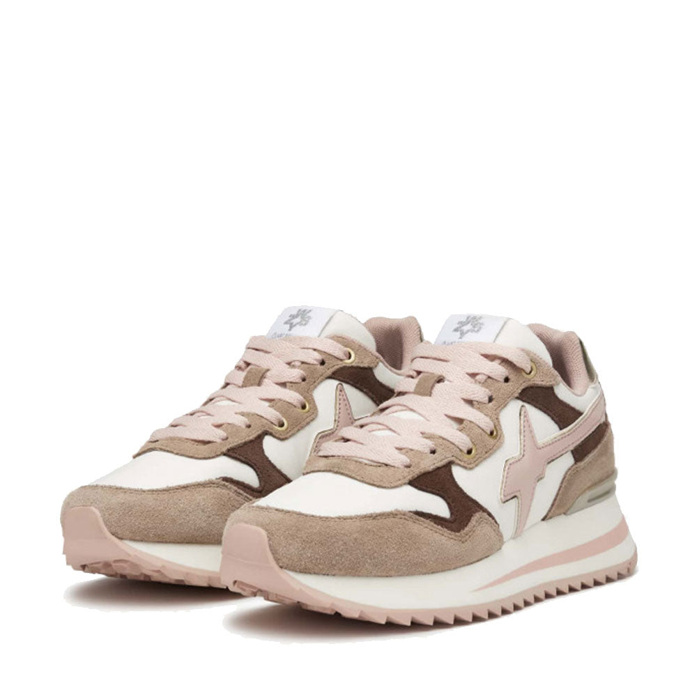 Sneakers Donna W6YZ Yak-W. in Tessuto Tecnico e Suede colore Taupe Bone Cipria