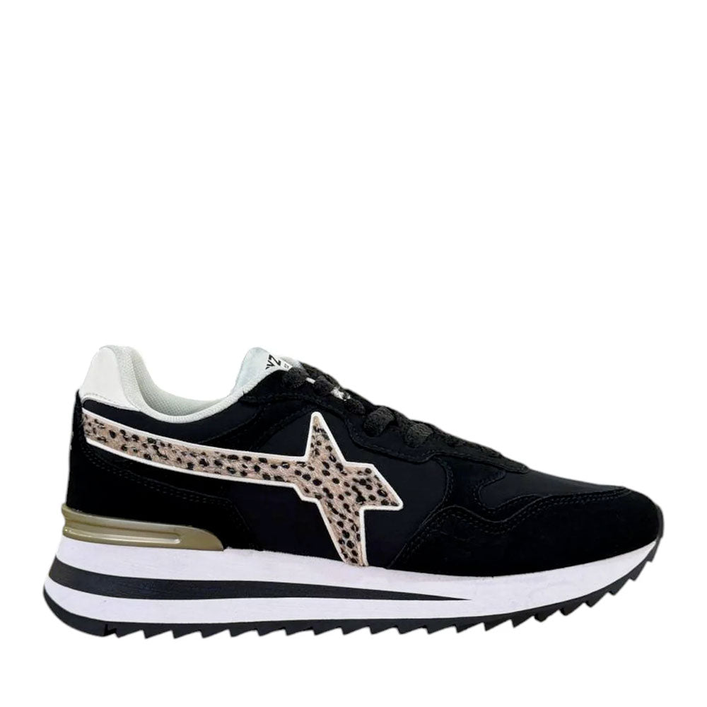 Sneakers Donna W6YZ Yak-W. in Tessuto Tecnico e Suede colore Black Bone