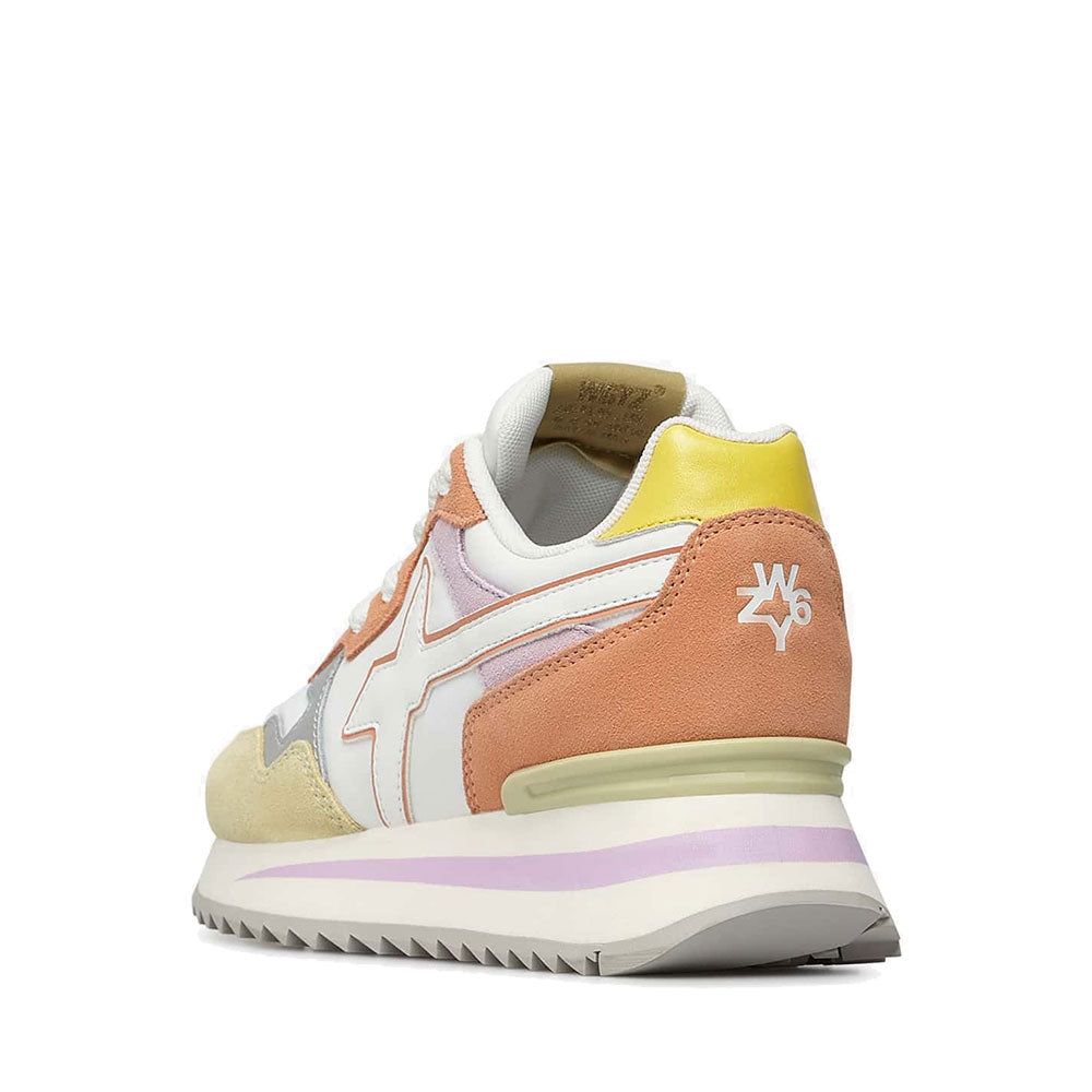 Scarpe Donna W6YZ Sneakers Yak-W. in Tessuto Tecnico e Suede colore White Paglia Lilac