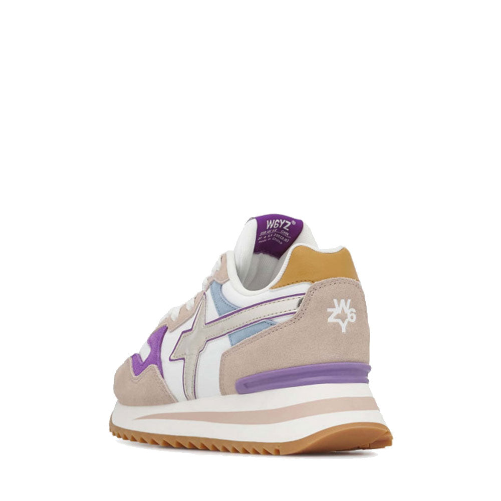 W6YZ Sneakers Yak-W. 
Damen Schuhe aus technischem Gewebe und Wildleder in den Farben Cipria White und Tulip