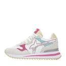 Scarpe Donna W6YZ Sneakers Yak-W. in Tessuto Tecnico e Suede colore White Flamingo e Silver