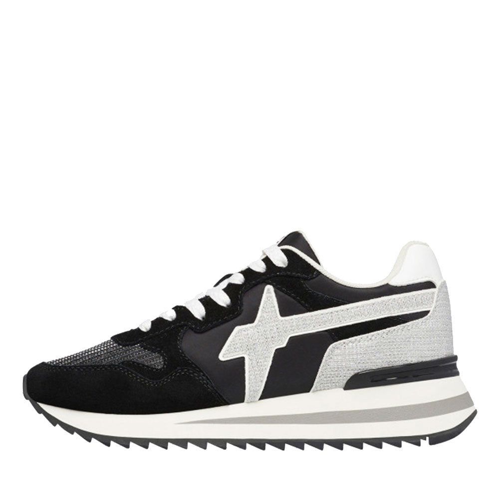 Sneakers Donna W6YZ Yak-W. in Tessuto Tecnico e Suede colore Black Black Silver