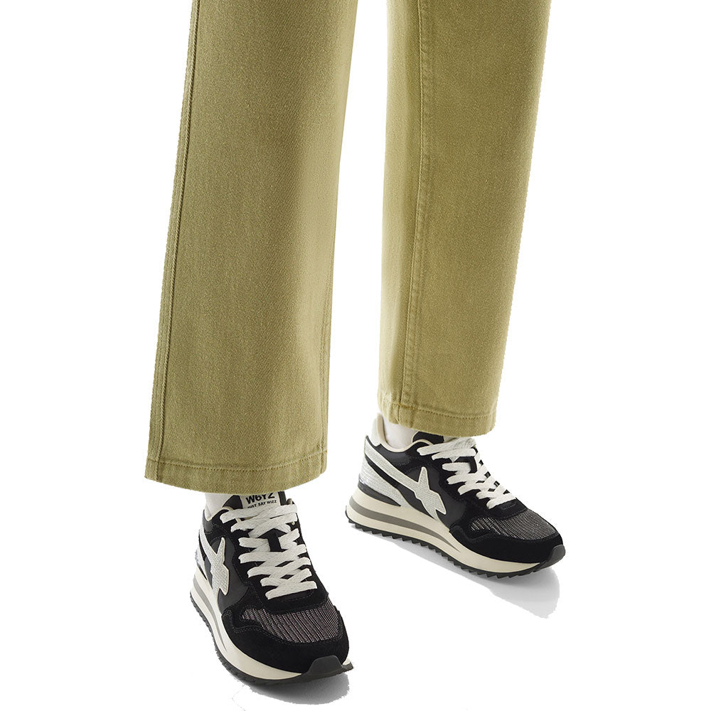 Sneakers Donna W6YZ Yak-W. in Tessuto Tecnico e Suede colore Black Black Silver