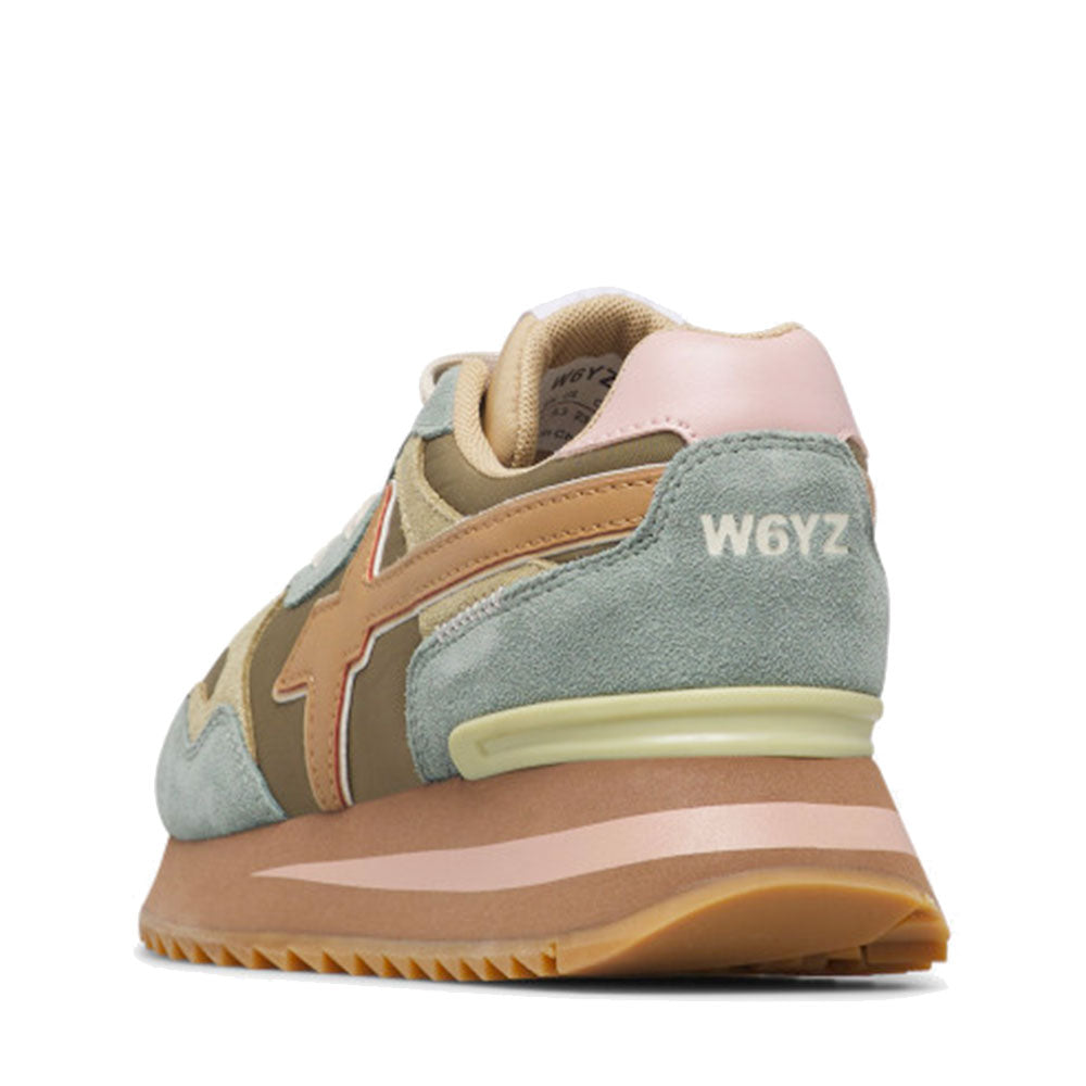 Sneakers Donna W6YZ Jet-W. in Tessuto Tecnico e Suede Light Green e Grey