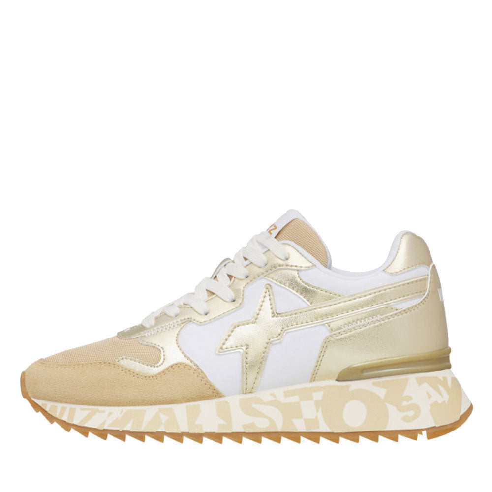 Sneakers Donna W6YZ Jet-W. in Tessuto Tecnico e Suede Taupe e Platino