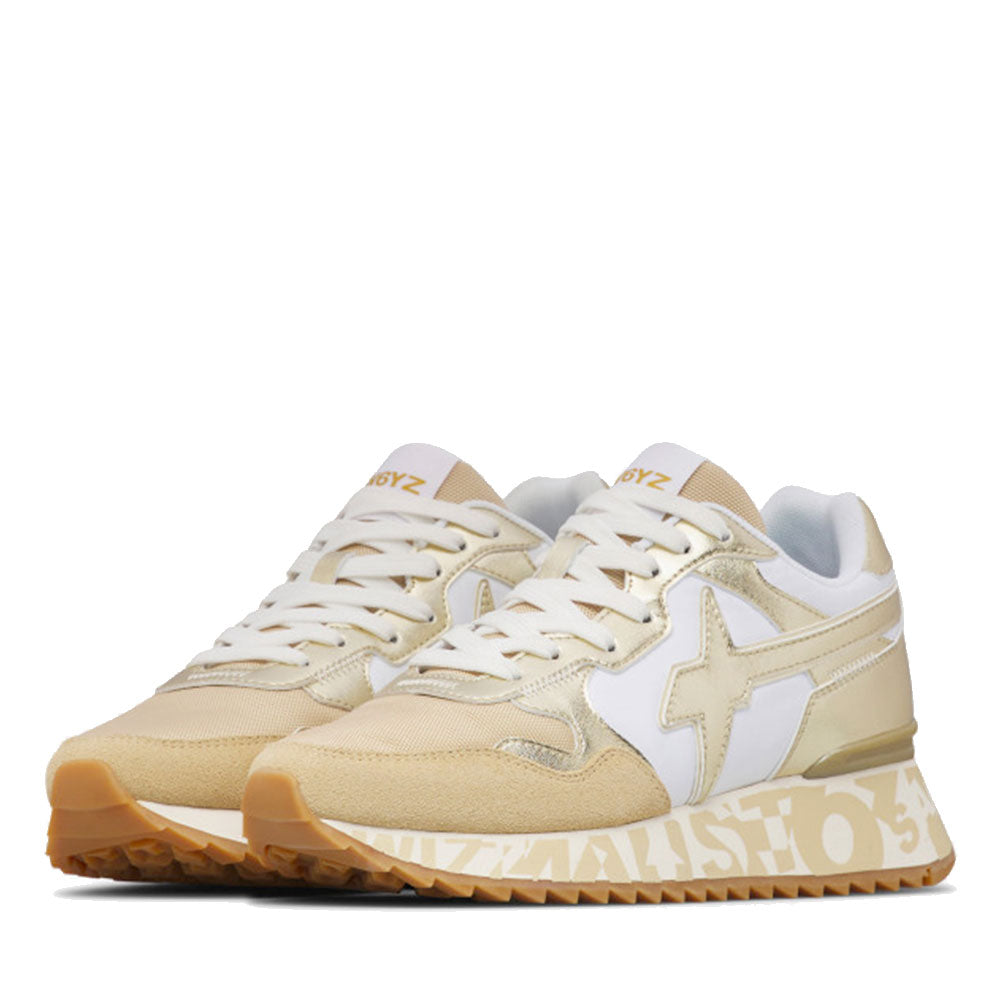 Sneakers Donna W6YZ Jet-W. in Tessuto Tecnico e Suede Taupe e Platino