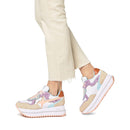 Sneakers Platform Donna W6YZ Deva-W. in Tessuto Tecnico e Suede colore Cream e White