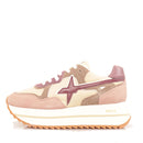 Sneakers Platform Donna W6YZ Deva-W. in Tessuto Tecnico e Suede colore Beige Rose e Light Borwn