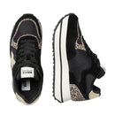 Sneakers Platform Donna W6YZ Deva-W. in Tessuto Tecnico e Suede Black Platinum Brown