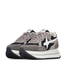 Sneakers Platform Donna W6YZ Deva-W. in Tessuto Tecnico e Suede Anthracite Black Grey