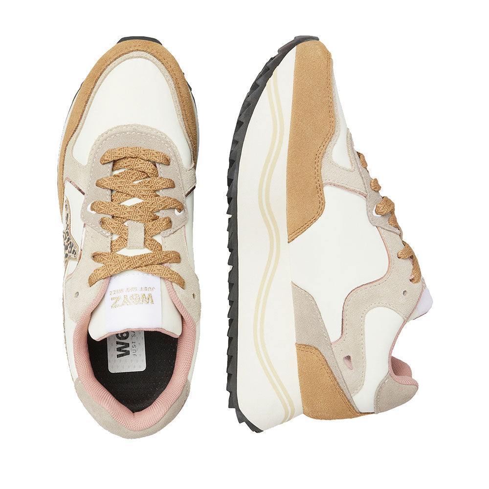 Sneakers Platform Donna W6YZ Deva-W. in Suede e Tessuto Brown Milk