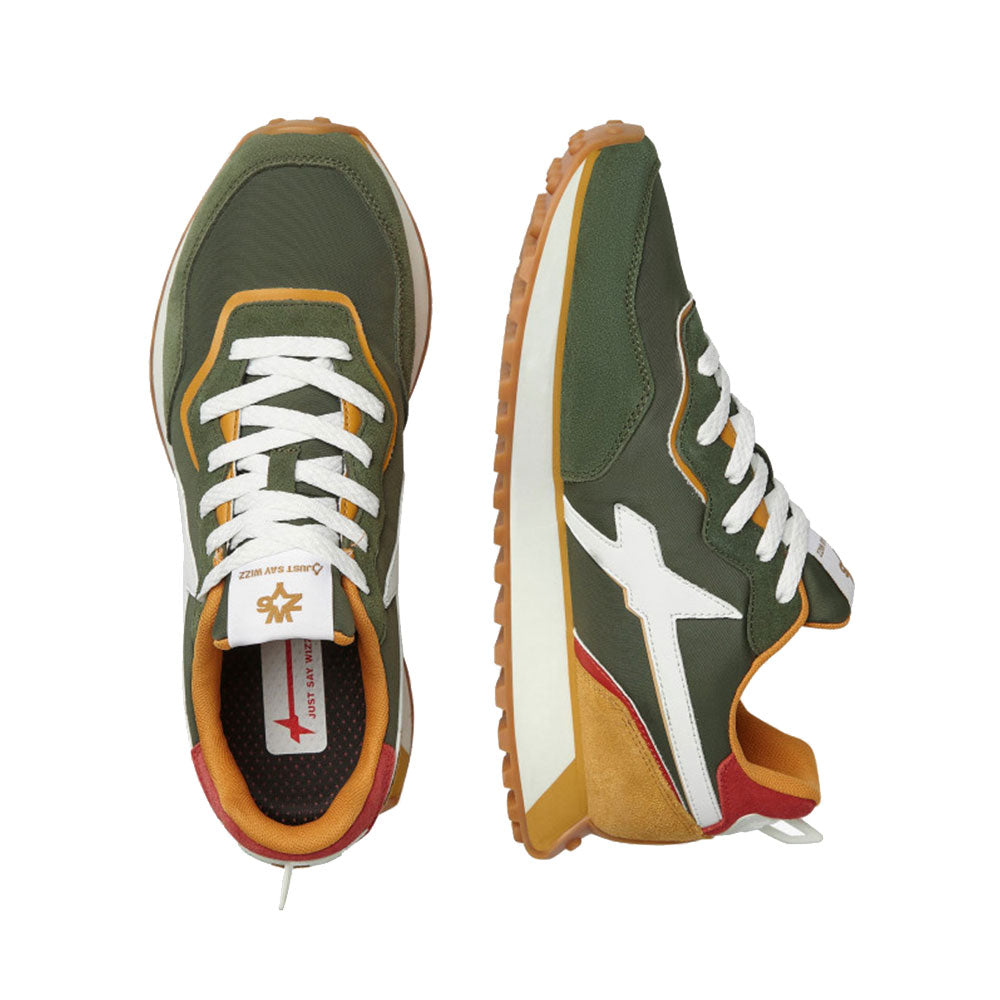 Scarpe Uomo W6YZ Sneakers Jet2-Uni. in Suede e Tessuto Tecnico colore Militare White e Zucca