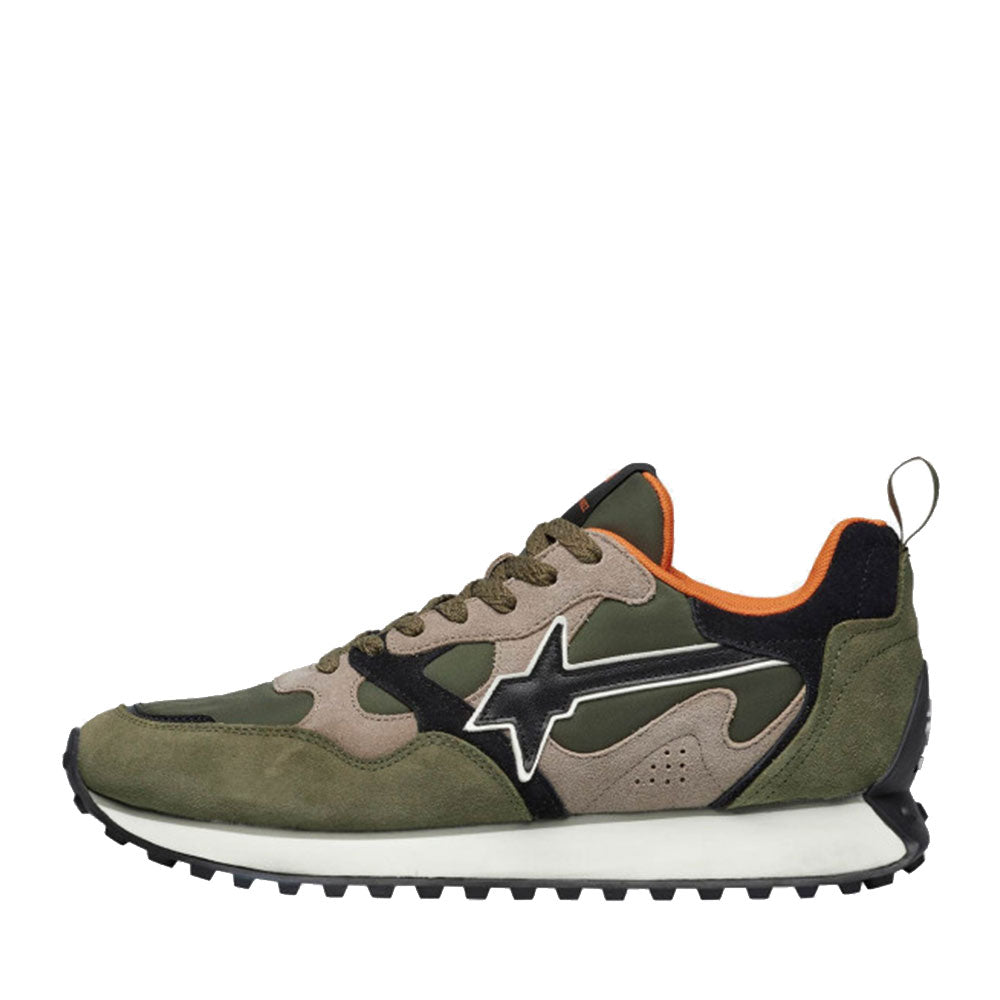 Sneakers Uomo W6YZ Loop-M. in Tessuto Tecnico e Suede colore Militare Black e Taupe