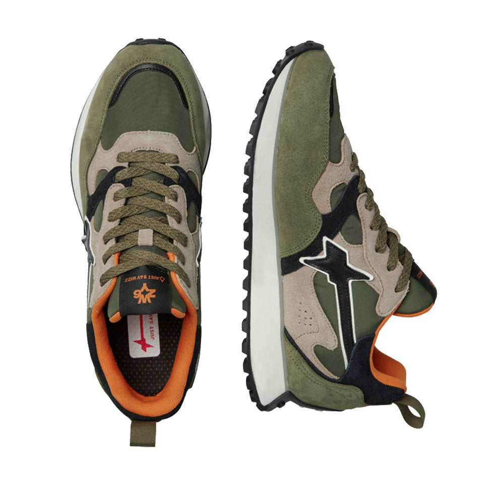 Sneakers Uomo W6YZ Loop-M. in Tessuto Tecnico e Suede colore Militare Black e Taupe