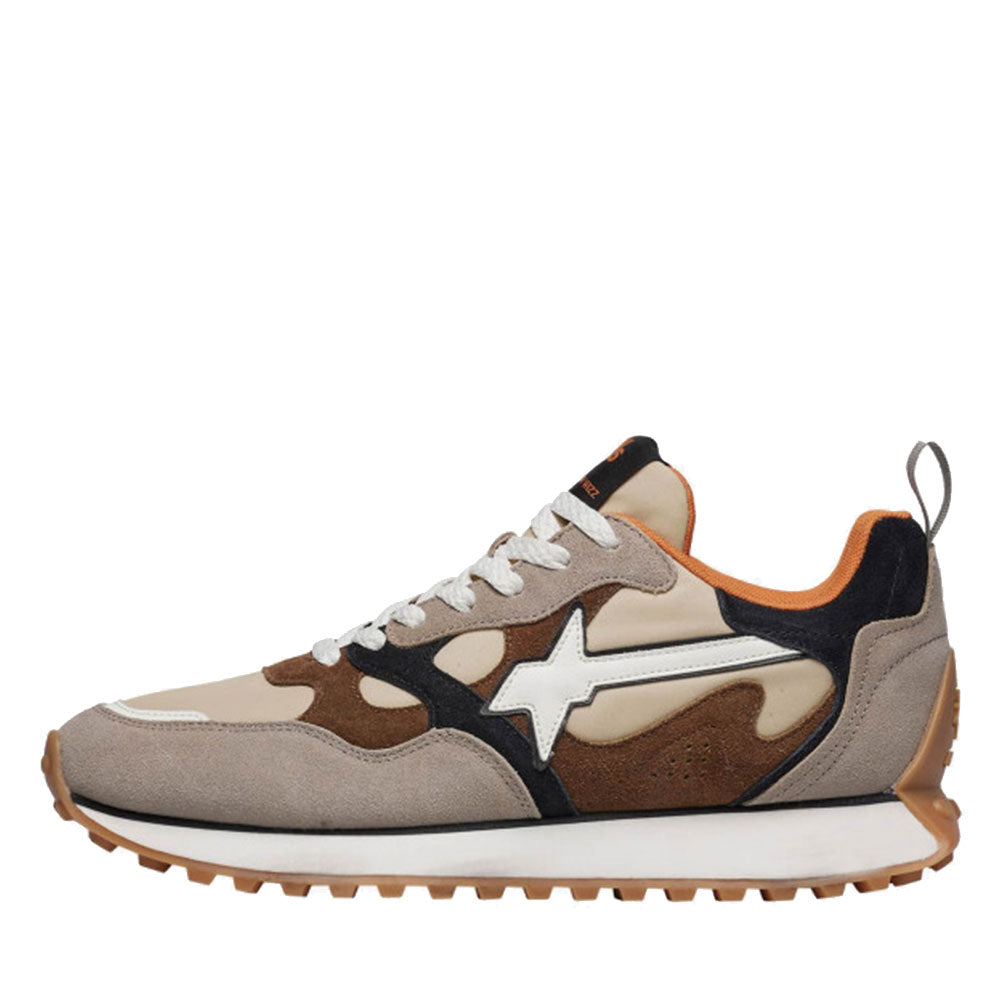 Sneakers Uomo W6YZ Loop-M. in Tessuto Tecnico e Suede colore Taupe Beige Black