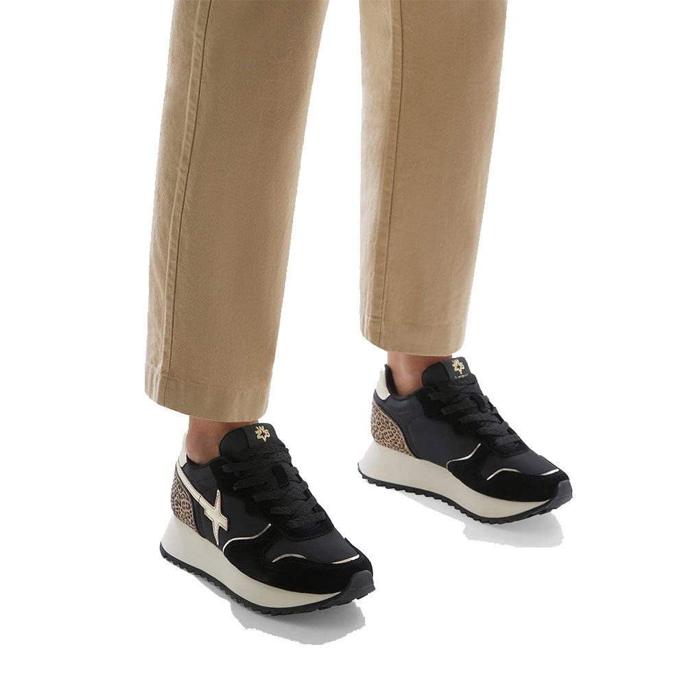 Sneakers Donna W6YZ Jet-W. in Tessuto Tecnico e Suede Black White Sneakers Donna W6YZ Jet-W. in Tessuto Tecnico e Suede Black White