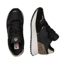 Sneakers Donna W6YZ Jet-W. in Tessuto Tecnico e Suede con Inserti Animalier colore Black Platinum