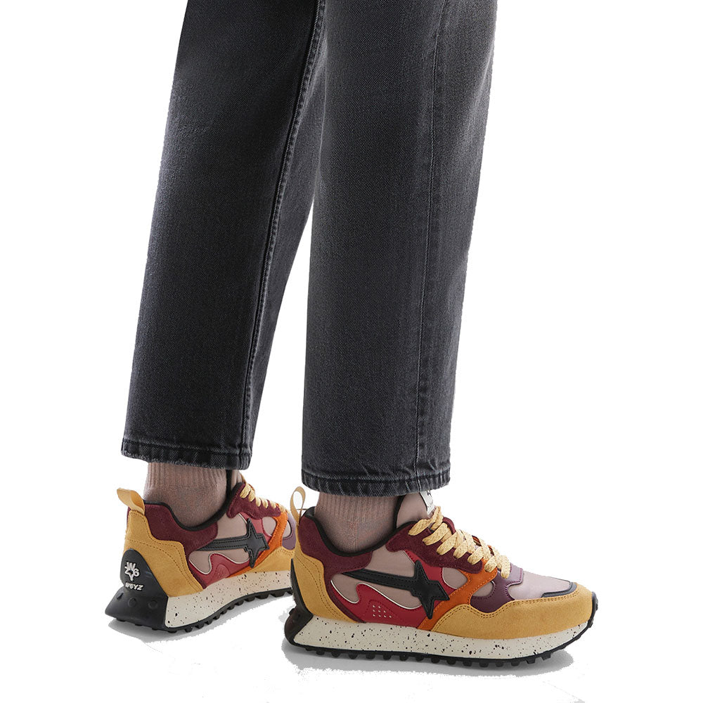 Sneakers Donna W6YZ Loop-W. in Tessuto Tecnico Suede e Pelle colore Fire Cipria Burgundy