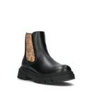 1A Classe Alviero Martini Schwarze Chelsea-Stiefel mit beigem Geo-Detail 2023