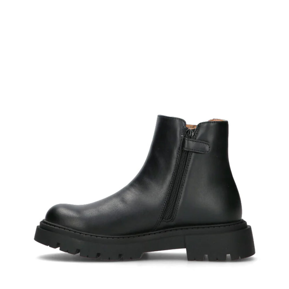 1A Classe Alviero Martini Schwarze Chelsea-Stiefel mit beigem Geo-Detail 2023