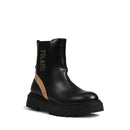 1A Classe Damen-Chelsea-Stiefel Alviero Martini Schwarz mit beigem Geo-Detail 2031