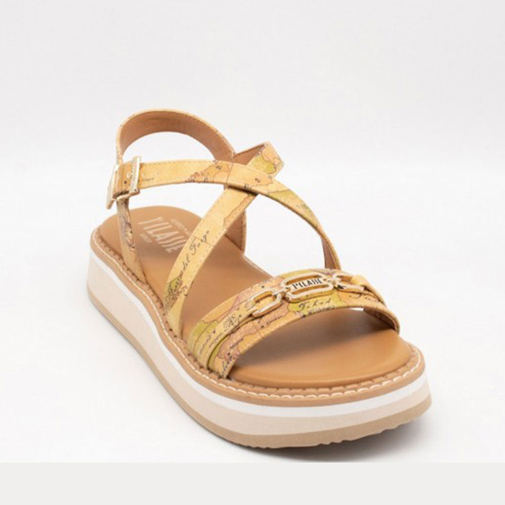 Sandali Platform 1A Classe Alviero Martini stampa Geo Classic con Morsetto Logato 2171