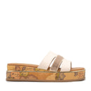 Alviero Martini 1A Classe Plateau-Slipper in Weiß mit Strasssteinen und Geo Classic-Einsatz 2178