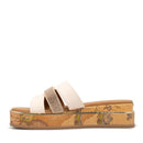 Alviero Martini 1A Classe Plateau-Slipper in Weiß mit Strasssteinen und Geo Classic-Einsatz 2178