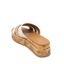 Alviero Martini 1A Classe Plateau-Slipper in Weiß mit Strasssteinen und Geo Classic-Einsatz 2178