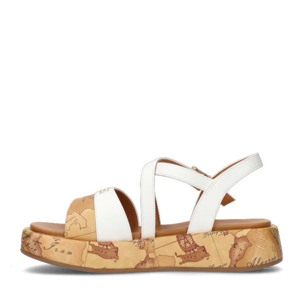 Alviero Martini 1A Classe Weiße Sandalen mit Geo Classic-Einsätzen 2190