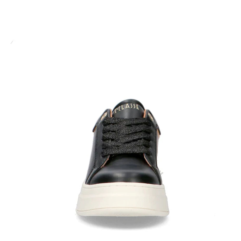 Sneakers Platform 1A Classe Alviero Martini Nere con Inserti Geo Beige e Strass 2260