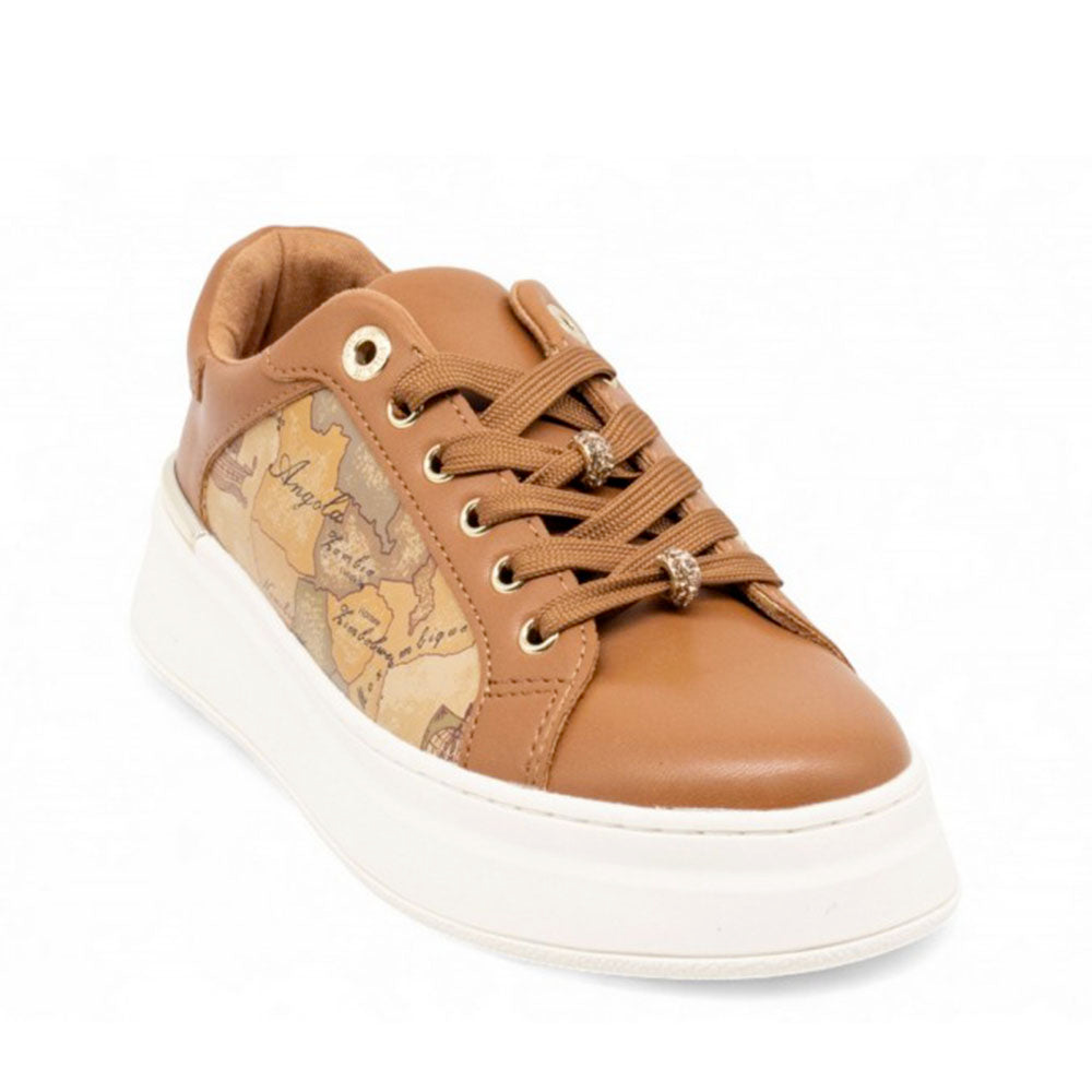 Sneakers Platform 1A Classe Alviero Martini color Cuoio con Inserti Geo Beige 2261