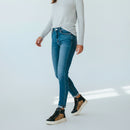 Sneakers Alte 1A Classe Alviero Martini in Eco Nappa Nera con Inserti Geo Beige 2264