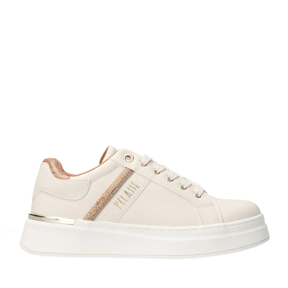 Sneakers Platform 1A Classe Alviero Martini Bianco Sporco con Strass 2266