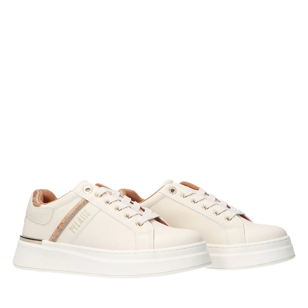 Sneakers Platform 1A Classe Alviero Martini Bianco Sporco con Strass 2266