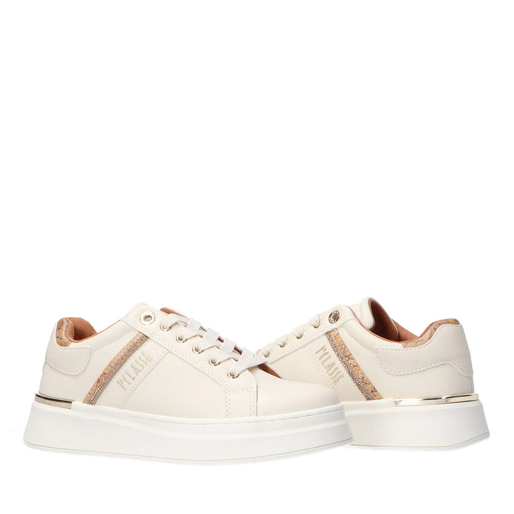 Sneakers Platform 1A Classe Alviero Martini Bianco Sporco con Strass 2266